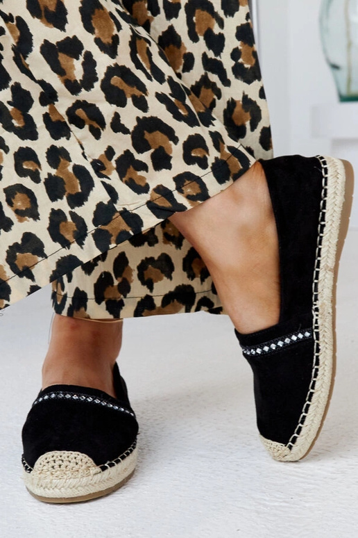 Espadrillas nere con zirconi Abia