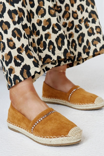 Espadrillas marroni con zirconi Abia