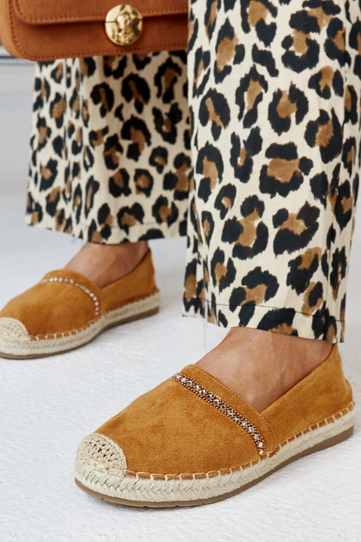 Espadrillas marroni con zirconi Abia