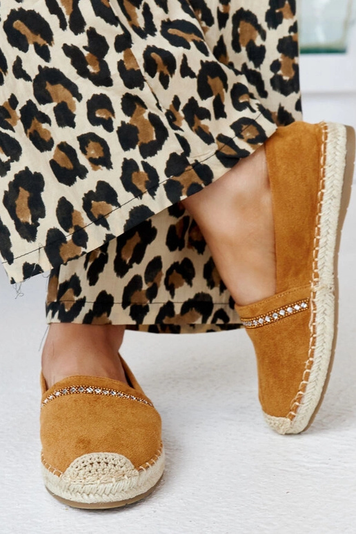 Espadrillas marroni con zirconi Abia