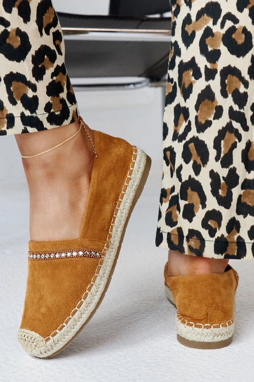 Espadrillas marroni con zirconi Abia