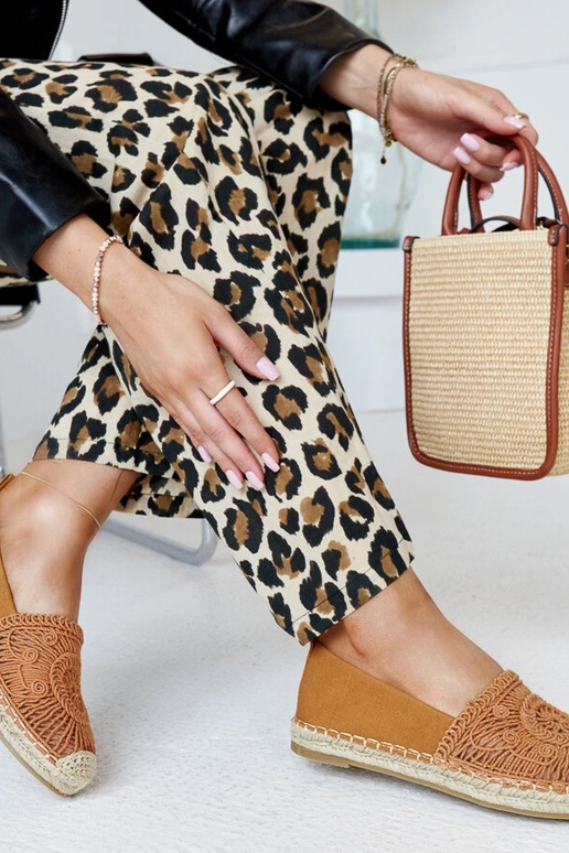 Espadrillas con ricamo Kalba marrone