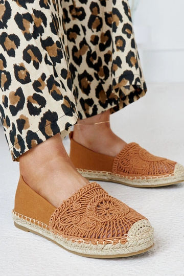 Espadrillas con ricamo Kalba marrone 2