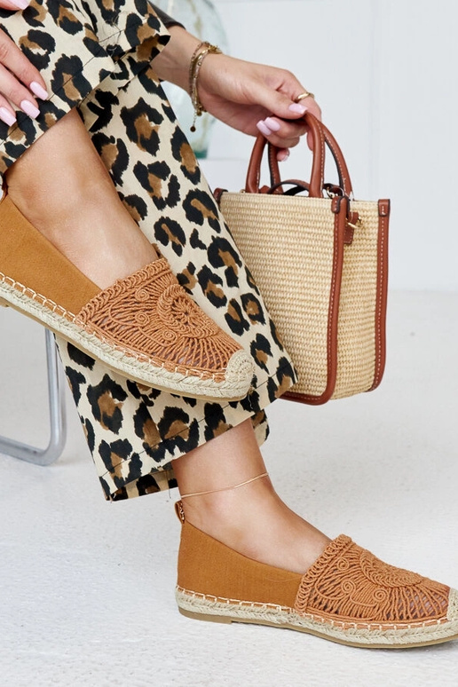 Espadrillas con ricamo Kalba marrone