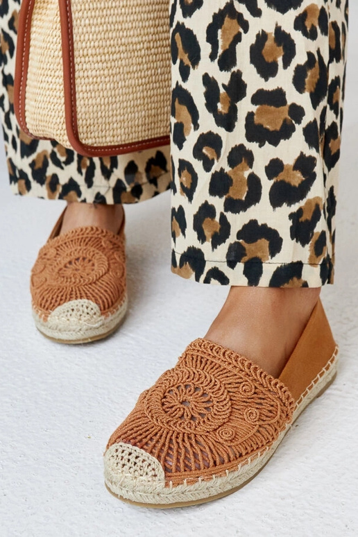 Espadrillas con ricamo Kalba marrone