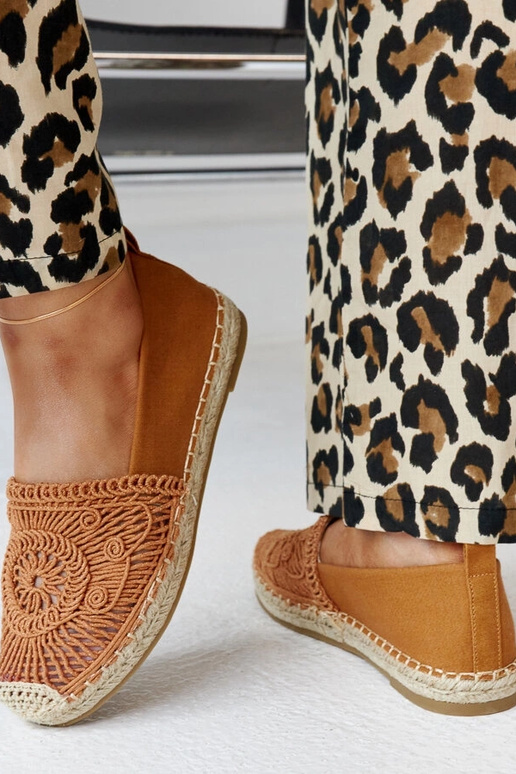Espadrillas con ricamo Kalba marrone