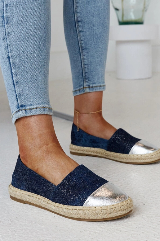 Espadrillas Surana blu navy e argento...