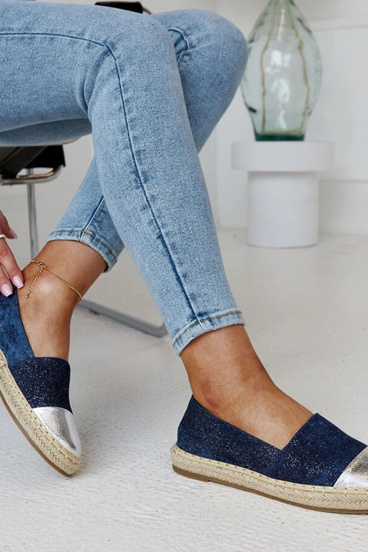 Espadrillas Surana blu navy e argento...