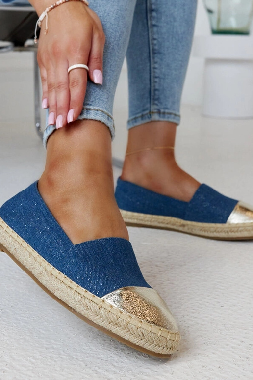 Espadrillas Surana blu e glitter oro