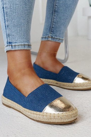 Espadrillas Surana blu e glitter oro 2