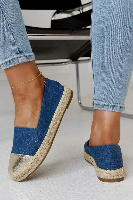 Espadrillas Surana blu e glitter oro