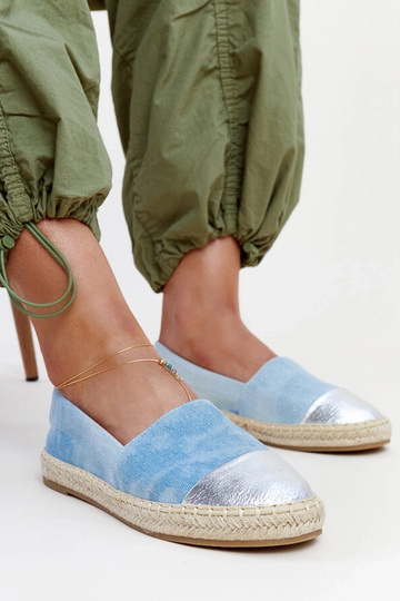 Espadrillas Surana blu e glitter argento