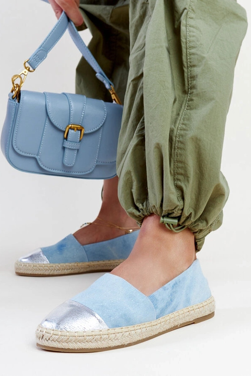 Espadrillas Surana blu e glitter argento