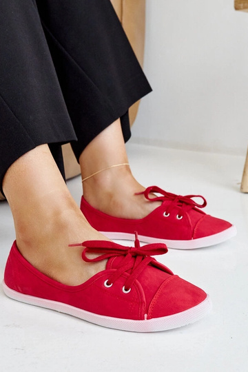 Scarpe sportive rosse allacciate in pelle sintetica Knudsen