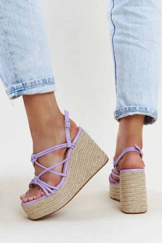 Sandali viola con zeppa Mara