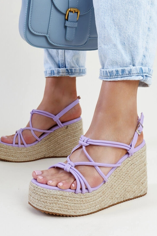 Sandali viola con zeppa Mara