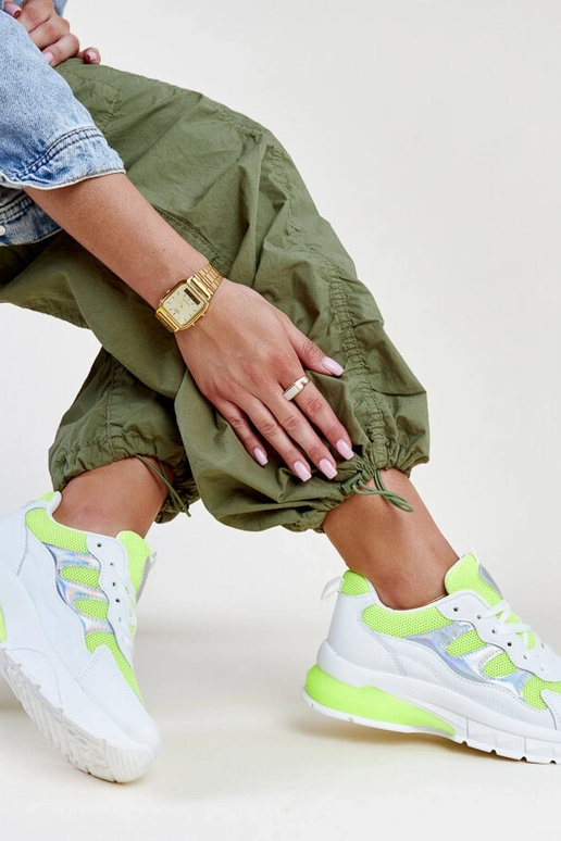 Sneakers Matea bianche e gialle con...