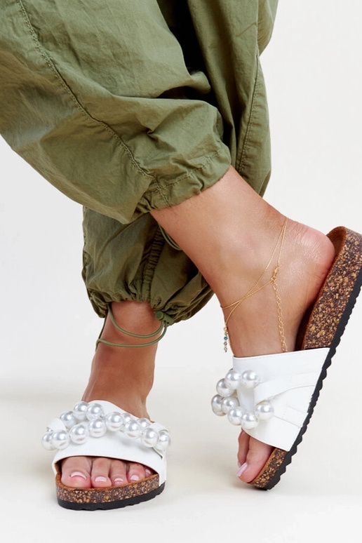 Infradito con suola in sughero bianco...