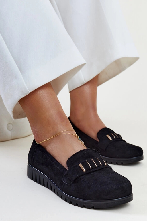 Mocassini neri con cinturino...