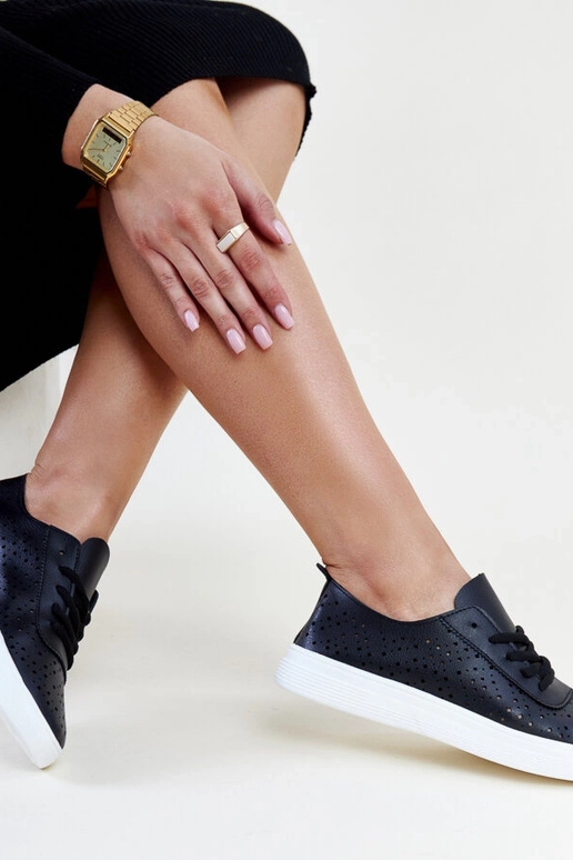 Sneakers Manoek nere traforate