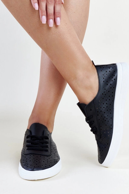 Sneakers Manoek nere traforate