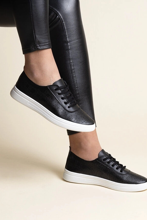 Sneakers in ecopelle nera Whitley