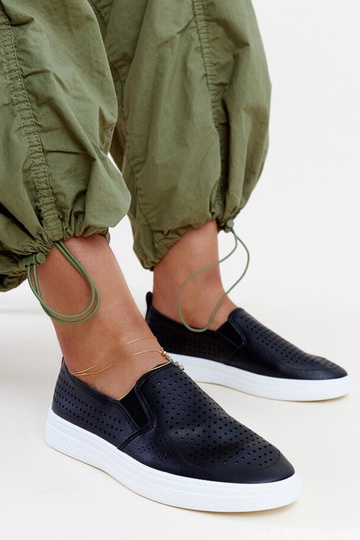 Sneakers slip-on nere traforate di Dafina