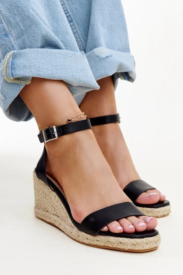 Sandali con zeppa Koura neri 2