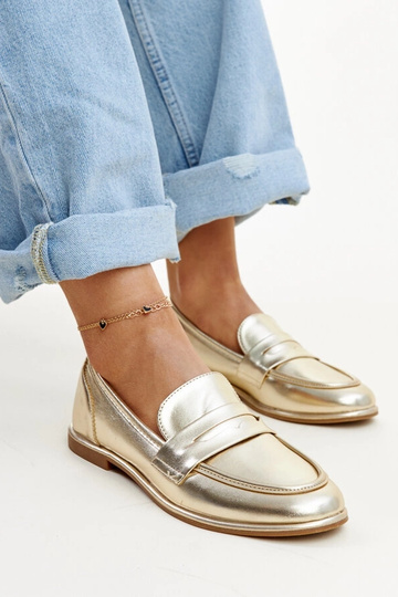 Mocasini classici oro Nasia