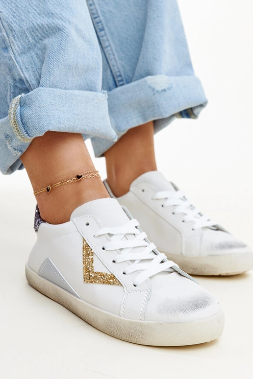 Sneakers bianche effetto "vissuto" di...