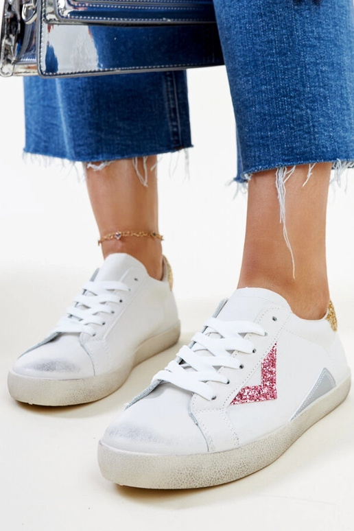 Sneakers bianche effetto "vissuto" di...