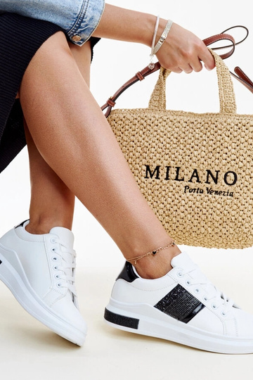 Sneakers nere e bianche con...