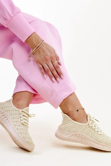 Sneakers in tessuto beige Milena 2