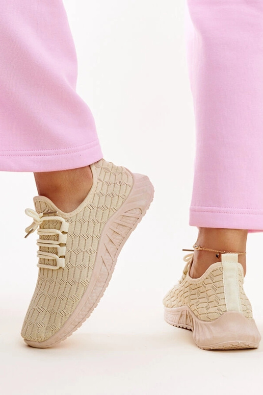 Sneakers in tessuto beige Milena
