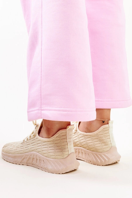 Sneakers in tessuto beige Milena