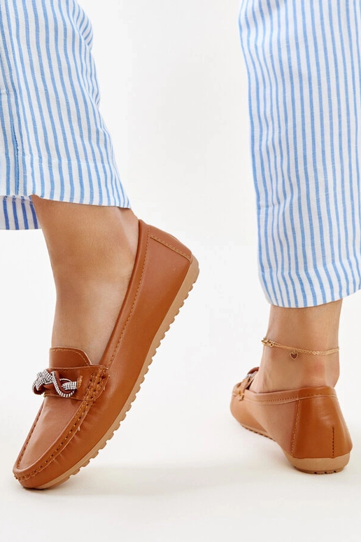 Mocassini marroni decorati con...