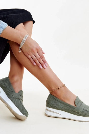 Scarpe Muna verdi traforate