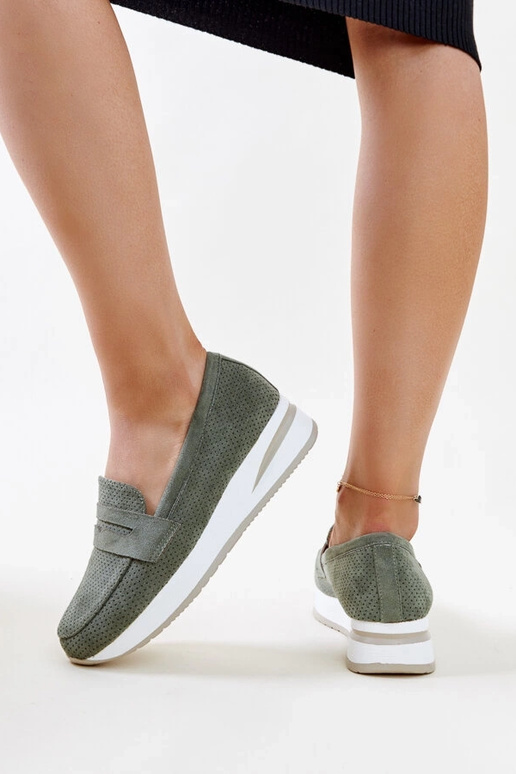 Scarpe Muna verdi traforate