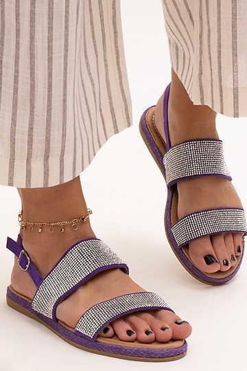 Sandali viola decorati con zirconi Carvalia