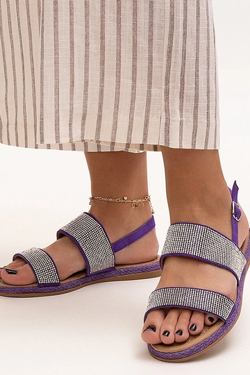 Sandali viola decorati con zirconi Carvalia 2