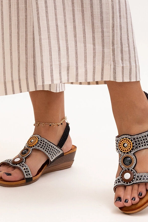 Sandali con zeppa bassa lucidi Azeeza