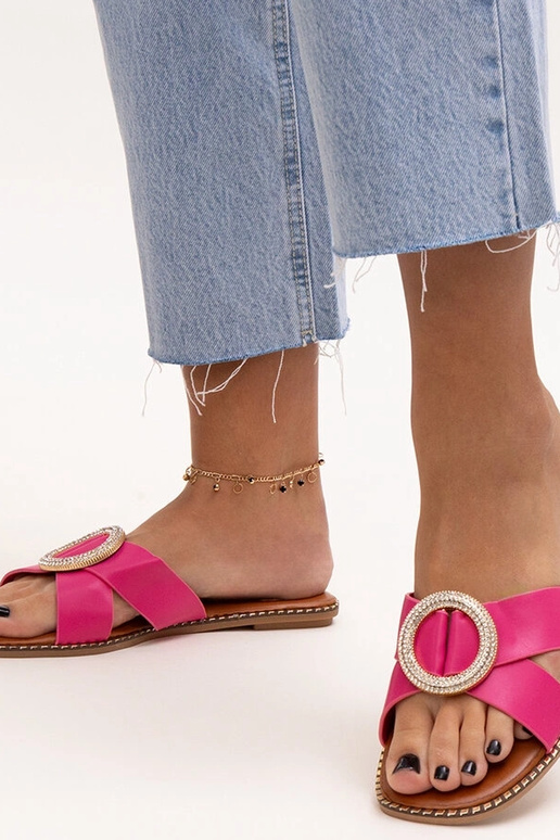 Infradito rosa decorate con fibbia in...