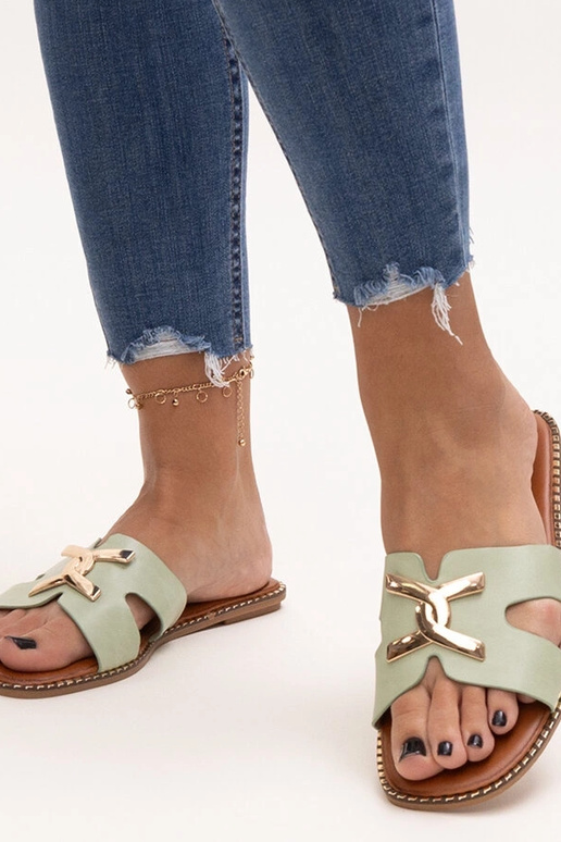 Infradito verdi con fibbia Razanna