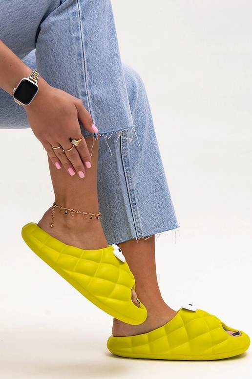 Infradito in schiuma verde con occhi...