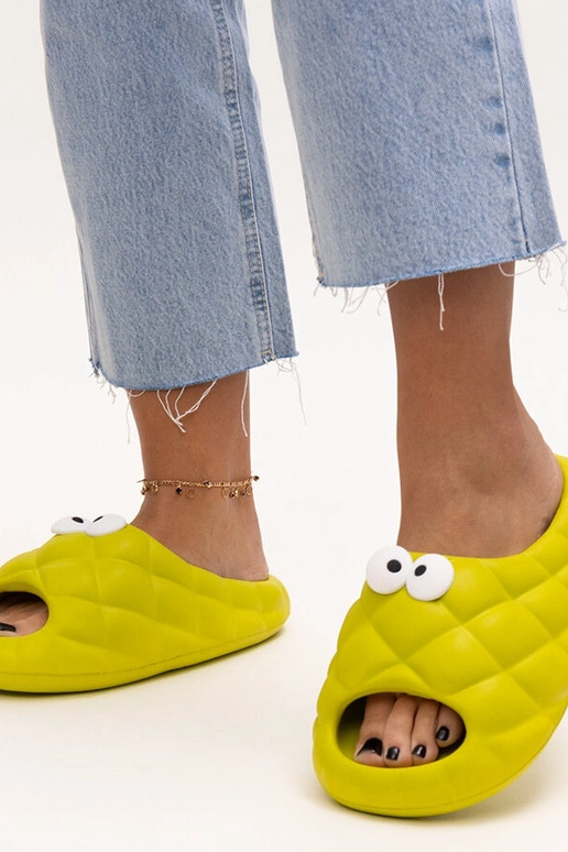 Infradito in schiuma verde con occhi...