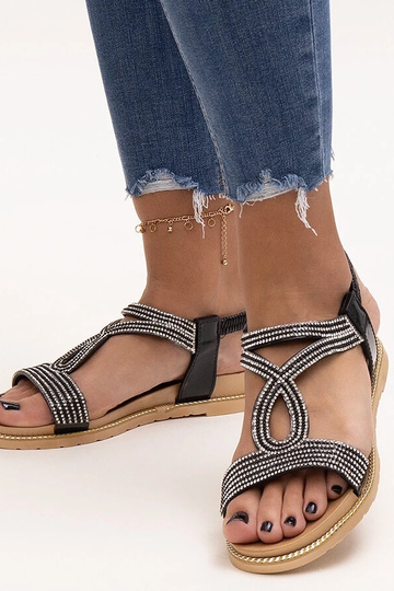 Sandali neri decorati con...