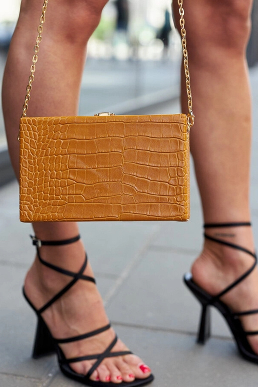 Borsa gialla "trunk" con catena Dratche