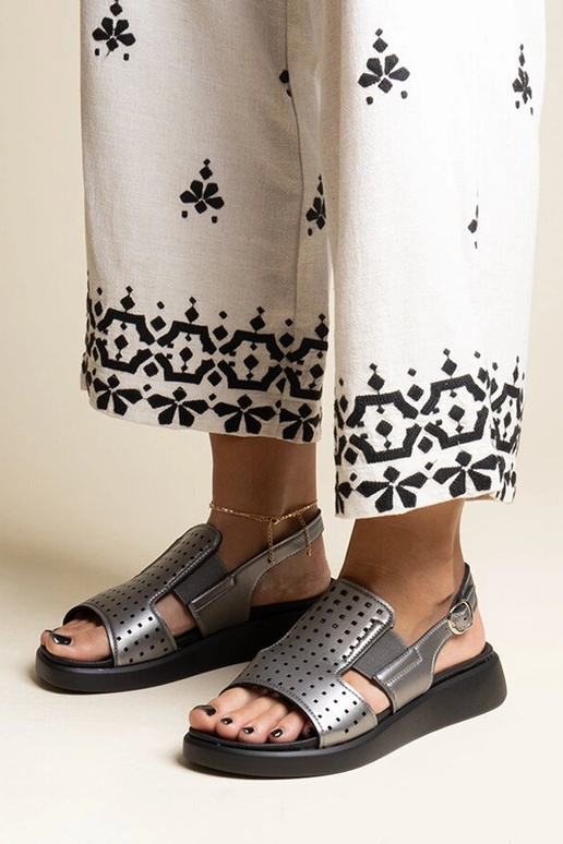 Sandali in grafite con tomaia...