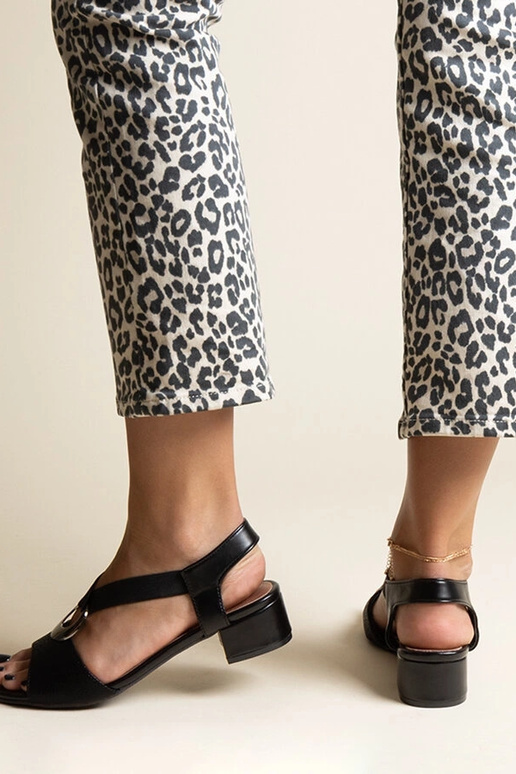 Sandali con tacco Jorga neri slip-on