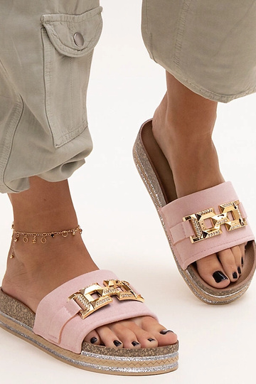 Slide rosa con fibbia...